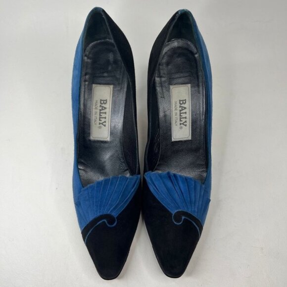 BALLY ITALY🇮🇹MADE‎ Genuine LEATHER Suede Fan Detail Pumps 885 877 01 Size 8S - Picture 9 of 16